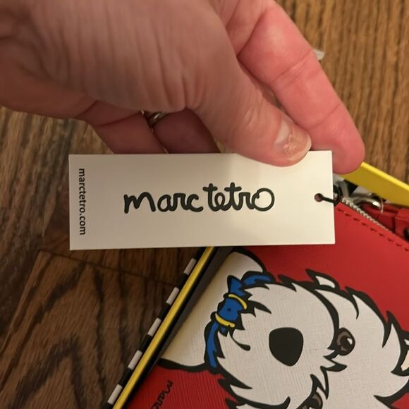 Marc Tetro Westie Wristlet Wallet West Highland Terrier Red Zip Accordion Style - Picture 5 of 5